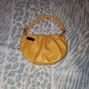 Nine West Yellow Hobo Handbag With Braided Strap